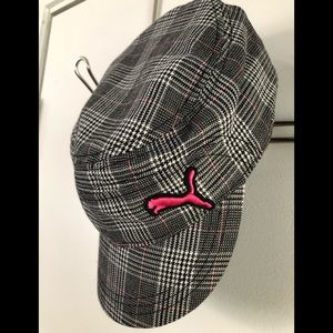 Women’s Puma short brim cadet cap, OS, plaid.
